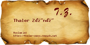 Thaler Zénó névjegykártya